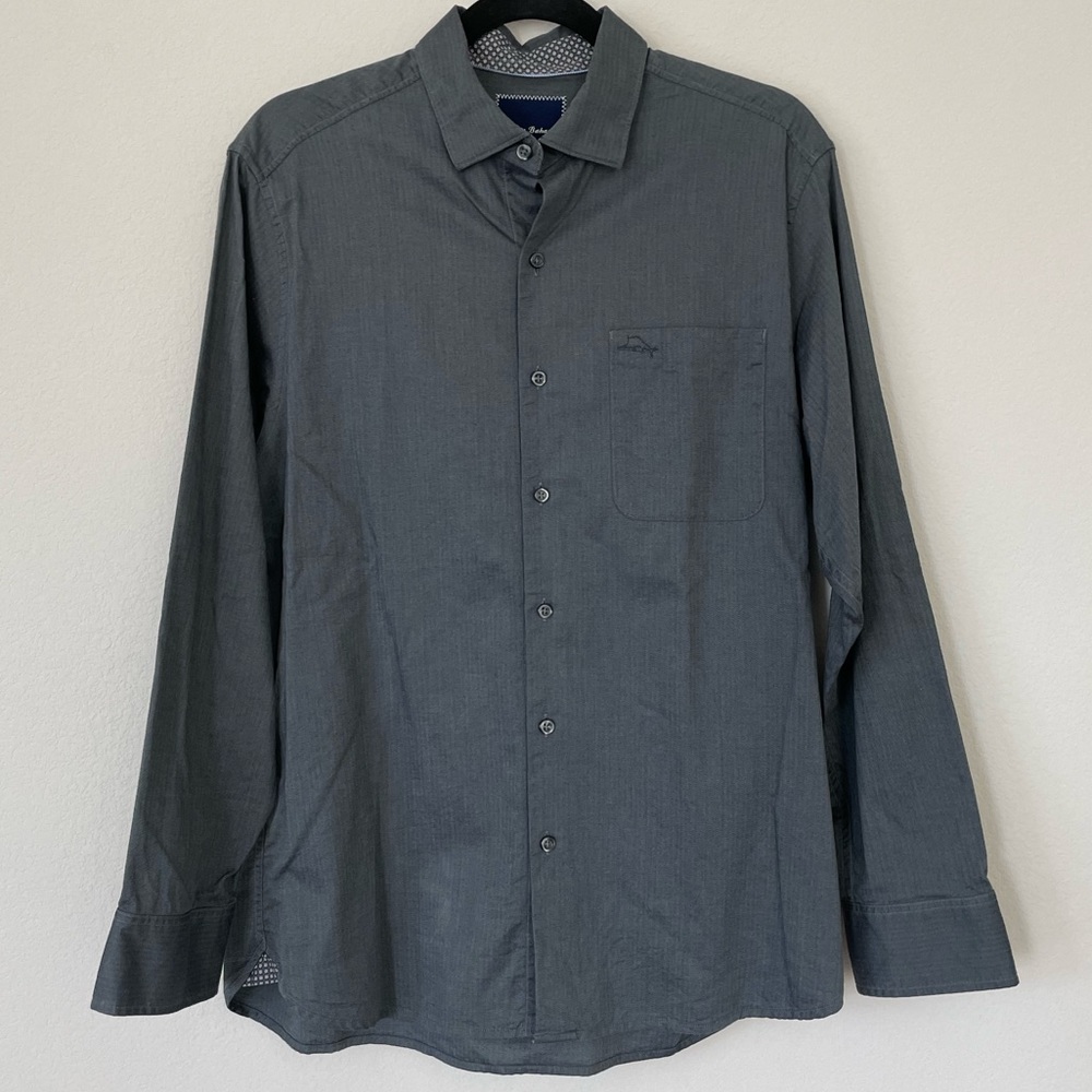 Tommy Bahama Long Sleeve Herringbone Button Up